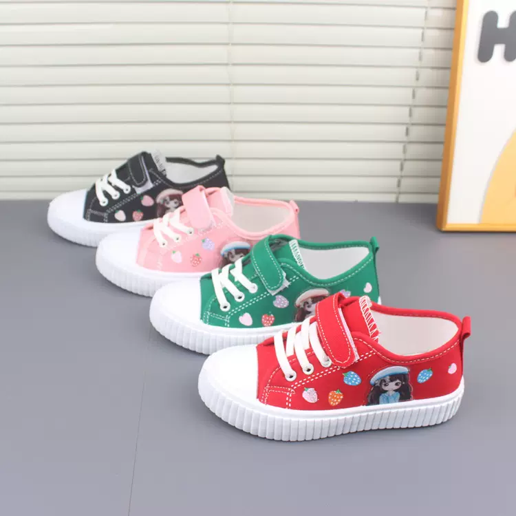 女童2025春秋款儿童低帮布鞋学生软底休闲鞋卡通轻便防滑帆布鞋潮