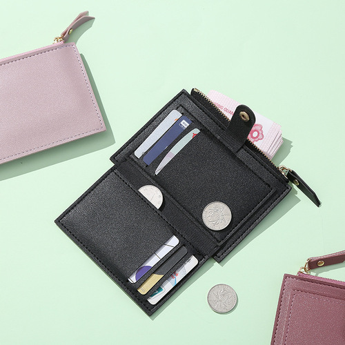  New Women's Wallet Short Wallet Women's Summer Thin Cute Simple Student Coin Purse Women's Niche Design