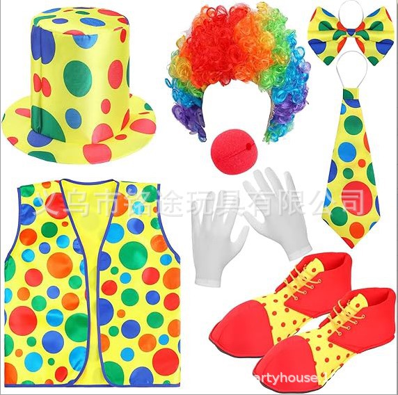 Pascua payaso accesorios de vestir accesorios divertidos sombreros pajarita tirantes zapatos calcetines payaso nariz roja