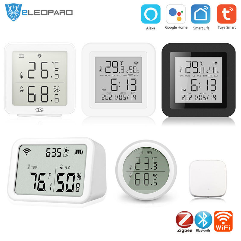 Graffiti Smart WiFi Temperature and Humidity Sensor Wireless Temperature and Humidity Detector Smart Home Bluetooth Temperature Sensor