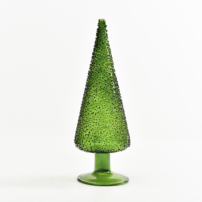 Creativo vidrio verde árbol de navidad mesa de navidad decoración navideña decoración navideña cedro artesanía