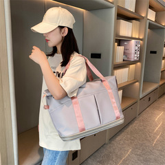 Double-layer extended travel bag for women, large-capacity short-distance portable luggage bag for maternity, wet and dry separation sports and fitness bag