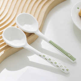 青瑶长柄勺礼盒装5个可爱小清新陶瓷勺家用饭勺汤勺餐厅甜品勺子