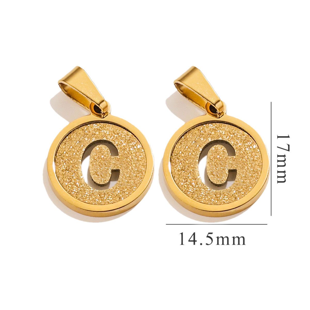 Acero inoxidable redondo prensado 18K titanio acero letras colgante personalidad nicho diseño de moda moda moda DIY joyas colgante