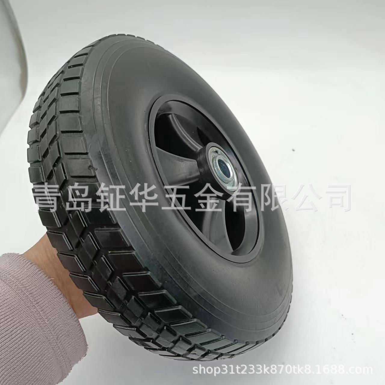 10x2.75英寸橡胶半空心轮子免充气轮轮胎园林工具配件割草机轮子