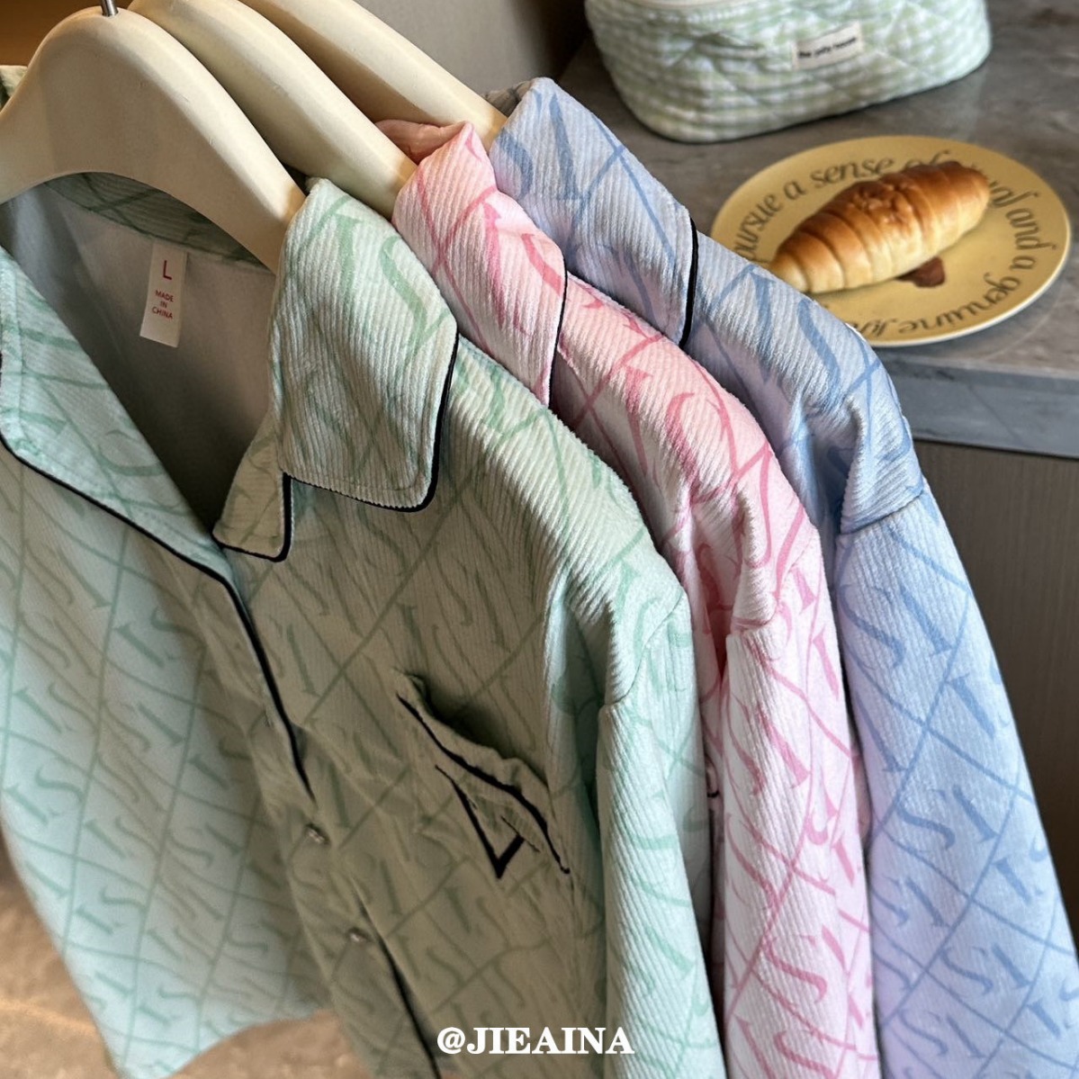 JIEAINA WEIJIA SAME V PAJAMAS WD132  펄 벨벳 걸스 카디건 투피스 홈 의류