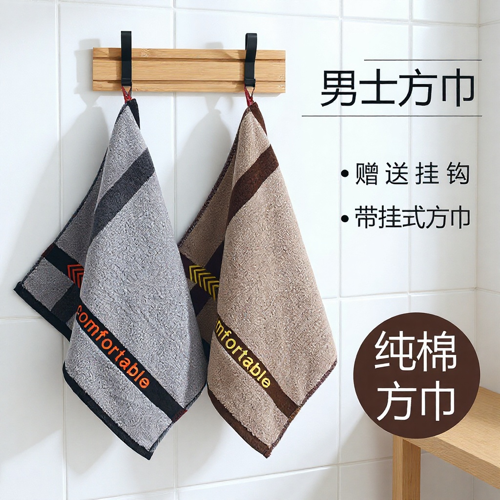 Huan Yashu Pure Cotton Class a Square Towel Baby Class a Adult Household Absorbent Towel 50g 4-Pack Baby Class a Pure Cotton