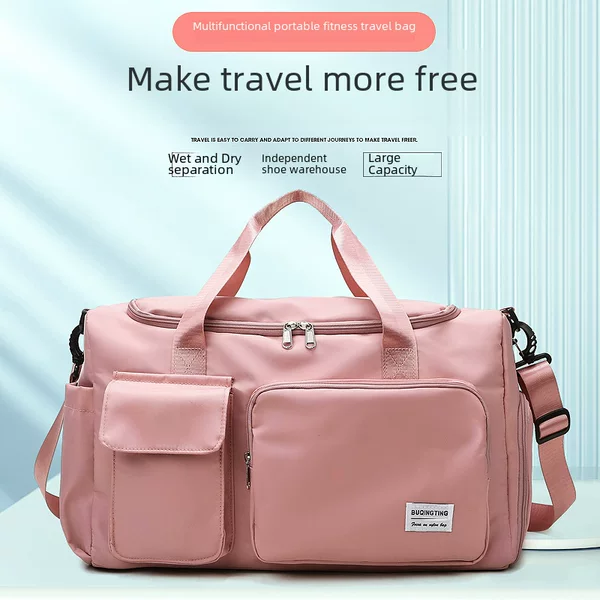 New Travel Bag, Large Capacity Satchel Multi-Functional Fitness Bag, Women's Sports Bag Cosmetics Bag, Short-Distance Travel Bag