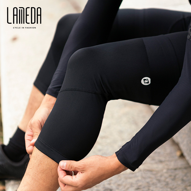 兰帕达秋冬抓绒骑行腿套自行车运动护膝户外骑行保暖护腿套