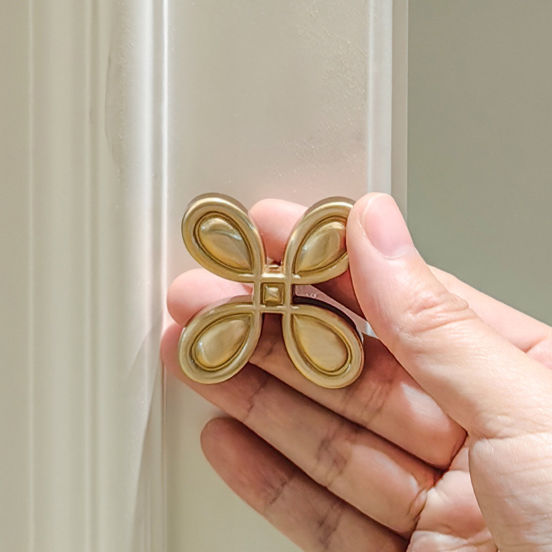 New Chinese style pure copper ginkgo leaf art furniture cabinet door…