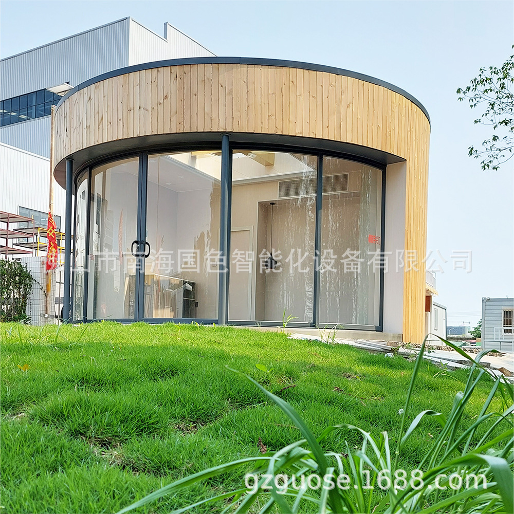 Villa de acero ligero móvil casa de madera redonda a prueba de humedad anticorrosión Sunshine Room micro-dormitorio cápsula espacial habitación estrellada tienda creativa