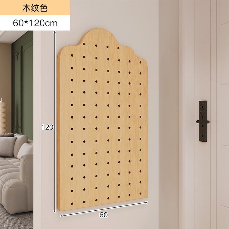 Tablero de agujero de madera maciza, entrada al armario de zapatos, estante de almacenamiento en la pared, pared de fondo de pared para uso doméstico