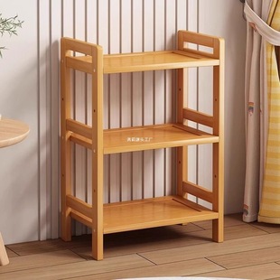 Storage Rack Multi-layer Storage Shelf Floor Simple Bamboo Storage Rack for Kitchen and Living Room against the Wall for Books, Goods and Sundries and Snacks