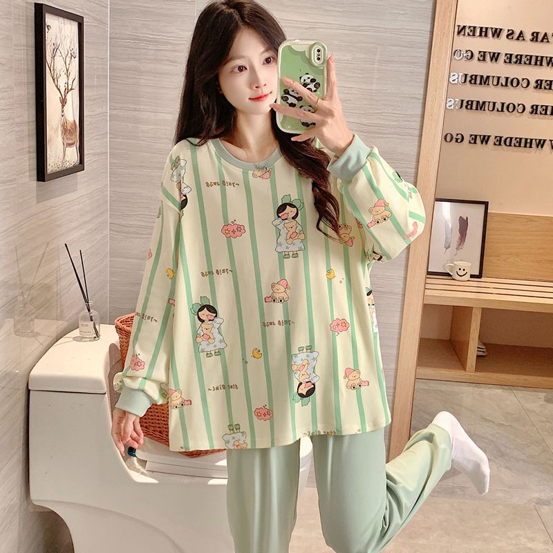 Pijamas al por mayor transfronterizos de mujeres otoño y invierno manga larga de terciopelo chaqueta red dibujos animados dulce viento conjunto de ropa de casa se puede usar fuera