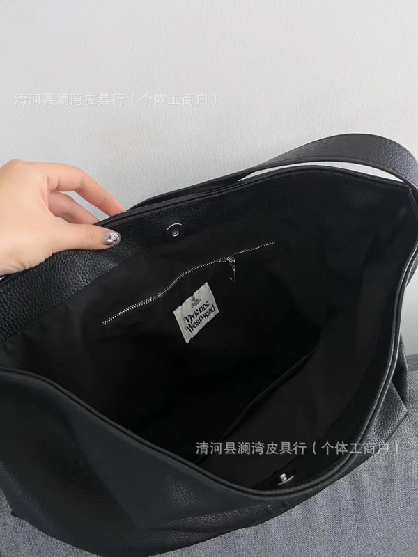 24秋冬西太后土星hobo流浪包大容量荔枝纹真皮斜挎包托特包潮流|undefined