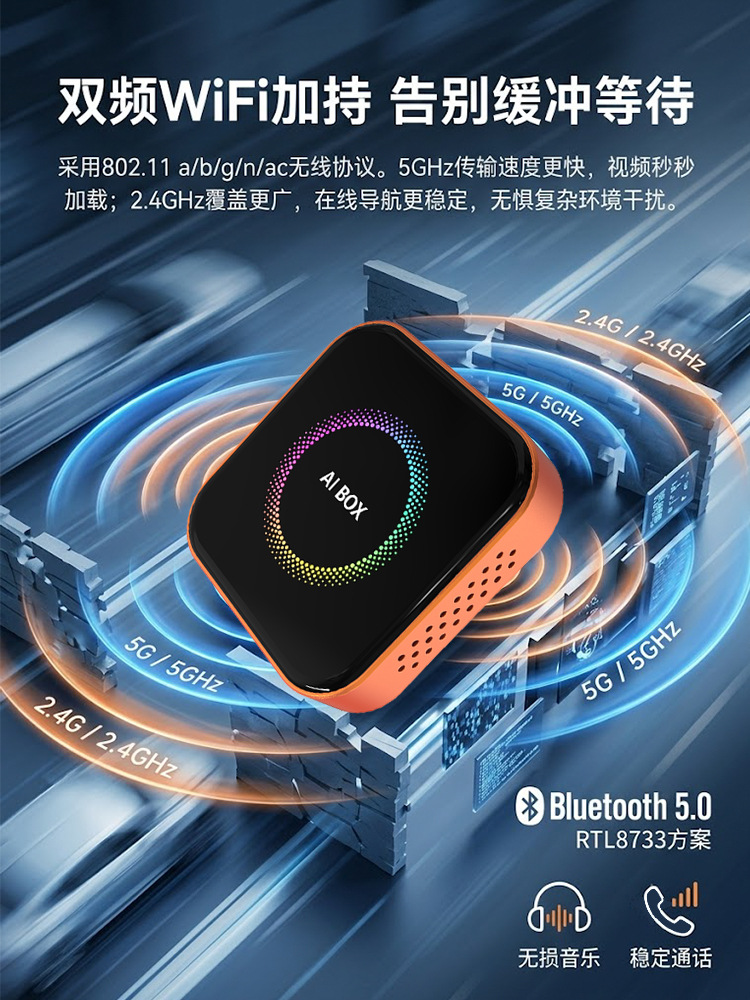 3-in-1 wireless CarPlay box, wired to wireless Android Auto car connectivity box with screen mirroring