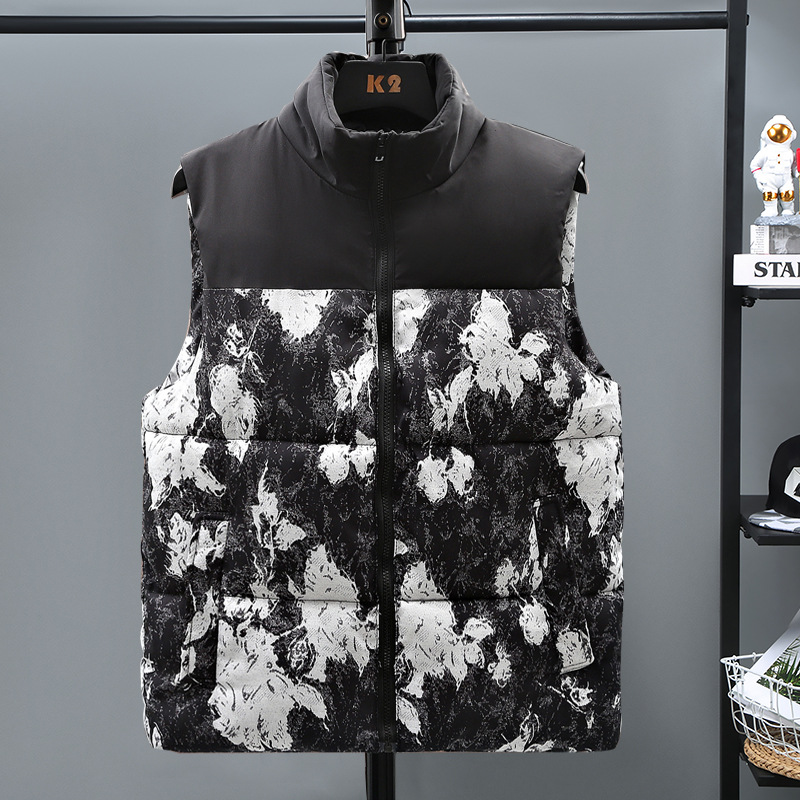 Ανδρικά Ρούχα Μοντέρνο φθινόπωρο και χειμώνα μεταξωτό βαμβακερό γιλέκο για άνδρες Κορεάτικο στυλ με λεπτό γιακά σε προσφορά, βαμβακερό γιλέκο, γιλέκο για άνδρες_voghion.com