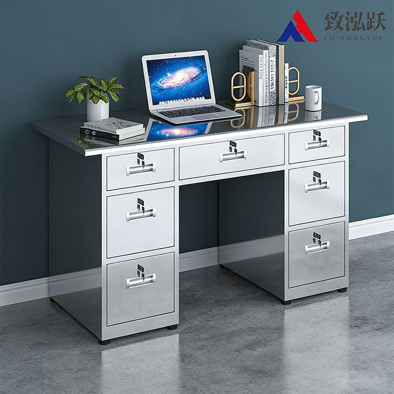 304 Stainless Steel Office Desk Factory Workshop Operating Table Laboratory Dust-Free Workshop Stainless Steel Table with Drawers