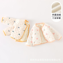 宝宝加厚夹棉上衣男童女童保暖外穿秋衣婴儿儿童秋冬棉袄内衣批发