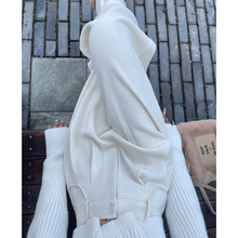 白色裤子女秋冬季2023新款针织加绒雪尼尔阔腿裤灯芯绒休闲西装裤