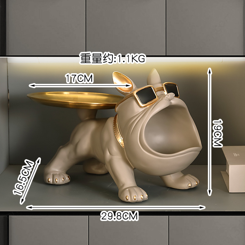 Sujetalibros Decorativo de Perro de Resina Hecho a Mano para Escritorio y Estantería