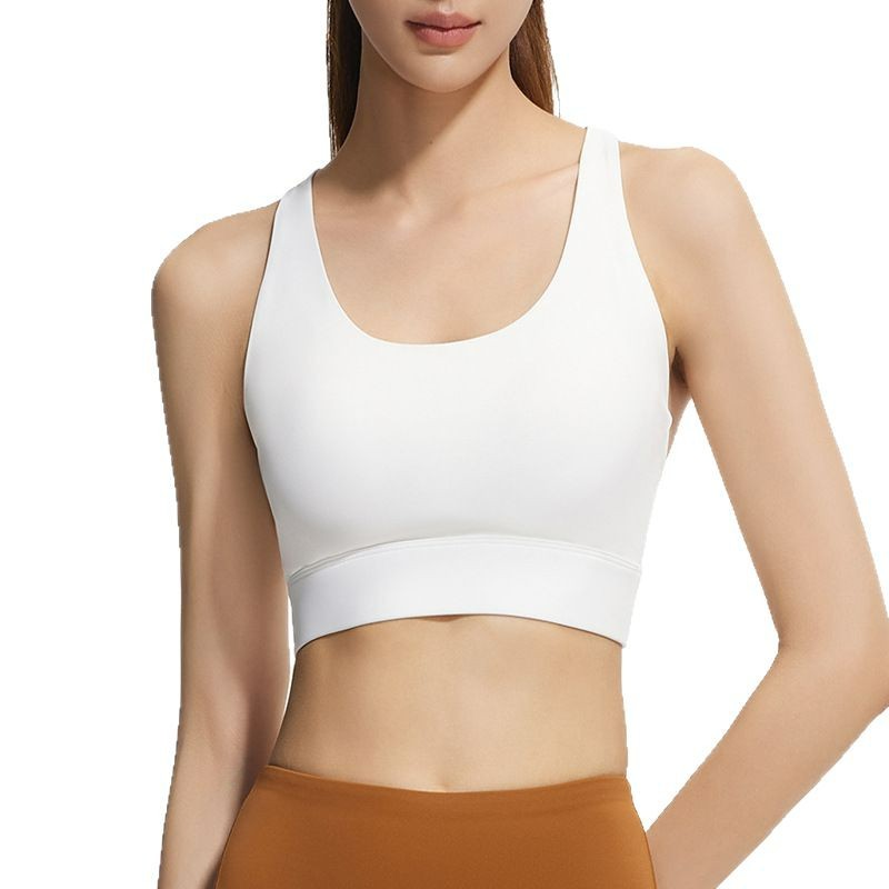 Ropa interior deportiva cruzada trasera ropa de yoga para correr a prueba de golpes para mujeres