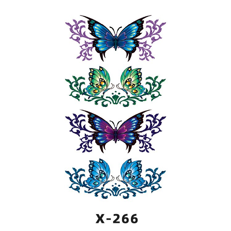 Arco de flor pequeña pegatinas de tatuaje fresco 3D dibujos animados transfronterizo Henna rosa impermeable texto en inglés pegatinas de tatuaje