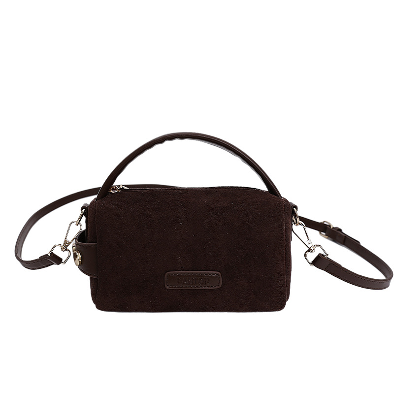Transfronterizo de alto nivel nicho de diseño bolso de almohada portátil para mujeres 2025 nuevo retro vello retro bolso de mochila retro