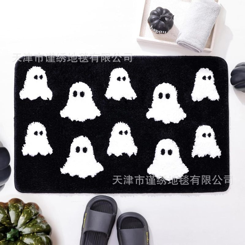 国境を越えたハロウィーンの幽霊は、カシミヤの玄関マット漫画の浴室滑り止めマットアマゾンtemu代発マットを模倣している|undefined