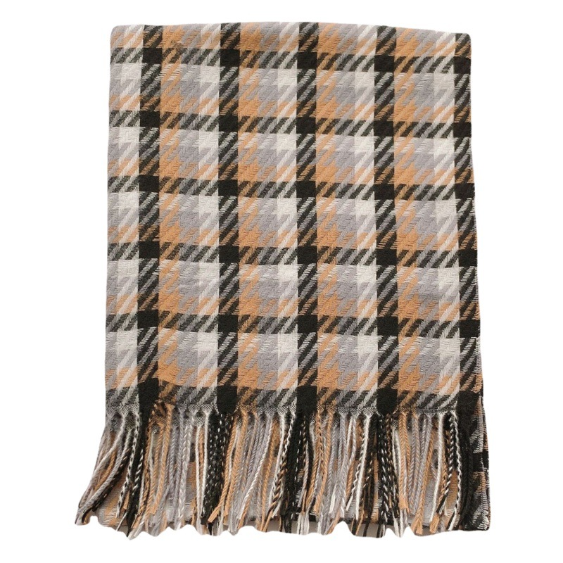 Bufanda escocesa Siya 2025 New England para mujer, estilo urbano cálido para otoño e invierno, calentador de cuello elegante de alta gama en stock.