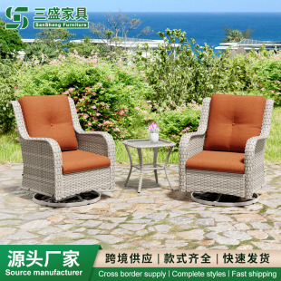 Rattan Sofa Chair Outdoor Rope Sofa Hotel Villa Courtyard Sofa Leisure Outdoor Sun Protection Rattan Furniture