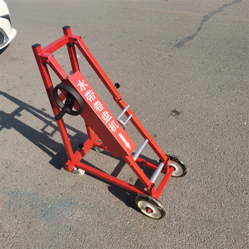 手动移动式水带卷盘机 消防用可折叠式消防带收卷器