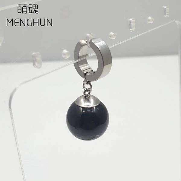 Short black ear clips