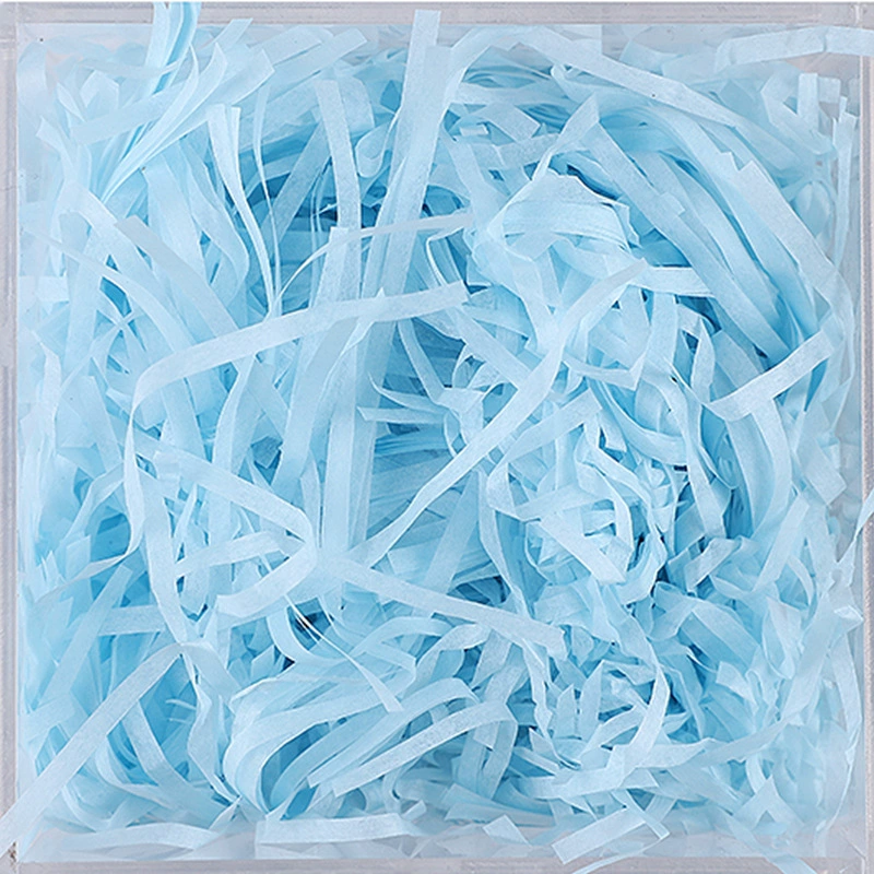 Фабричная продажа коробка подарочная из хлопка бумажной крошки (crushed paper silk) и травяной стебель из шелковой ткани, пасхальная-fold заполнение бумажными волокнами 20 грамм