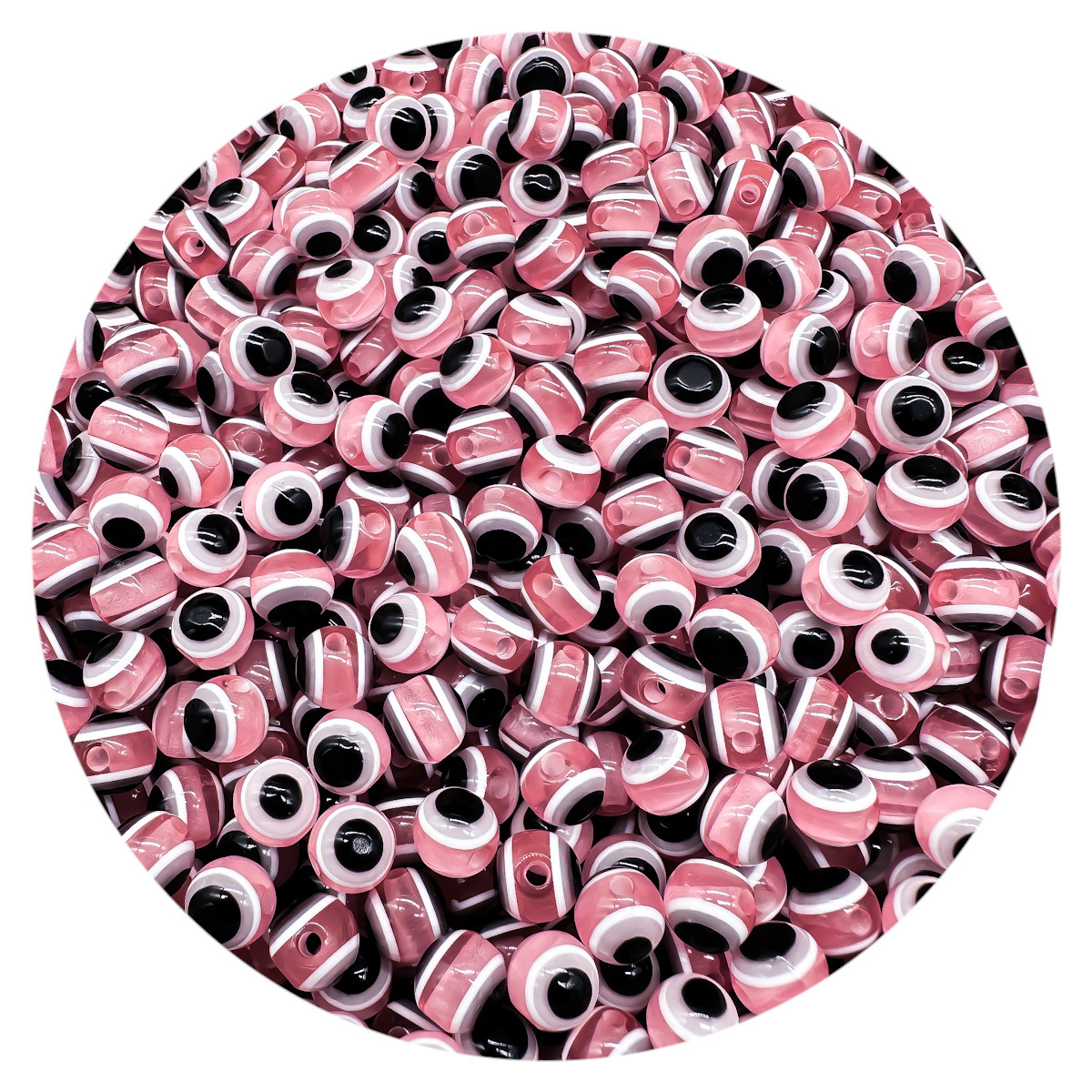 8mm / 10mm resina malvado ojo de pez fijación perlas diy joyería llavero accesorios de fabricación de cadenas de teléfonos móviles