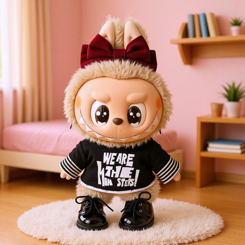 38cm Labubu Doll Clothes Valentine's Day Limited Edition Labubu Clothes Mokoko Casual T-Shirt Summer Suit