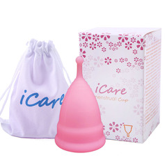 iCare New Round-Head Menstrual Cup Medical-Grade Silicone Menstrual Cup Women's Period Care Product