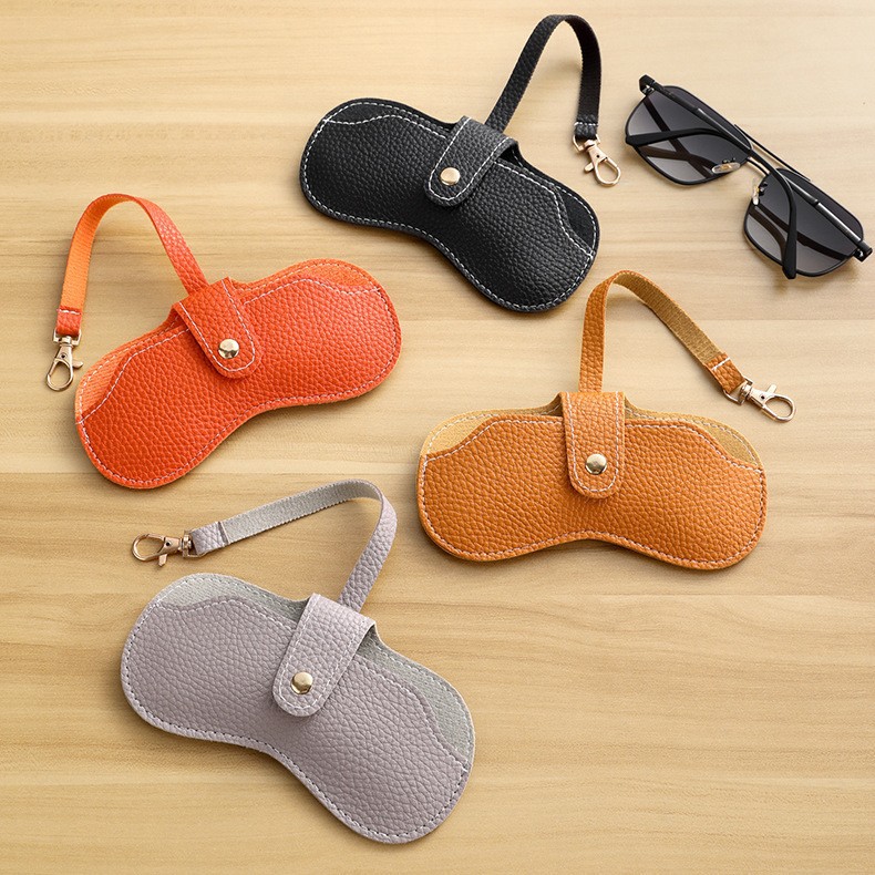 Caja de gafas de sol para la miopía retro bolsa de gafas de sol portátil caja de gafas de botón bolsa de almacenamiento de gafas de moda simple