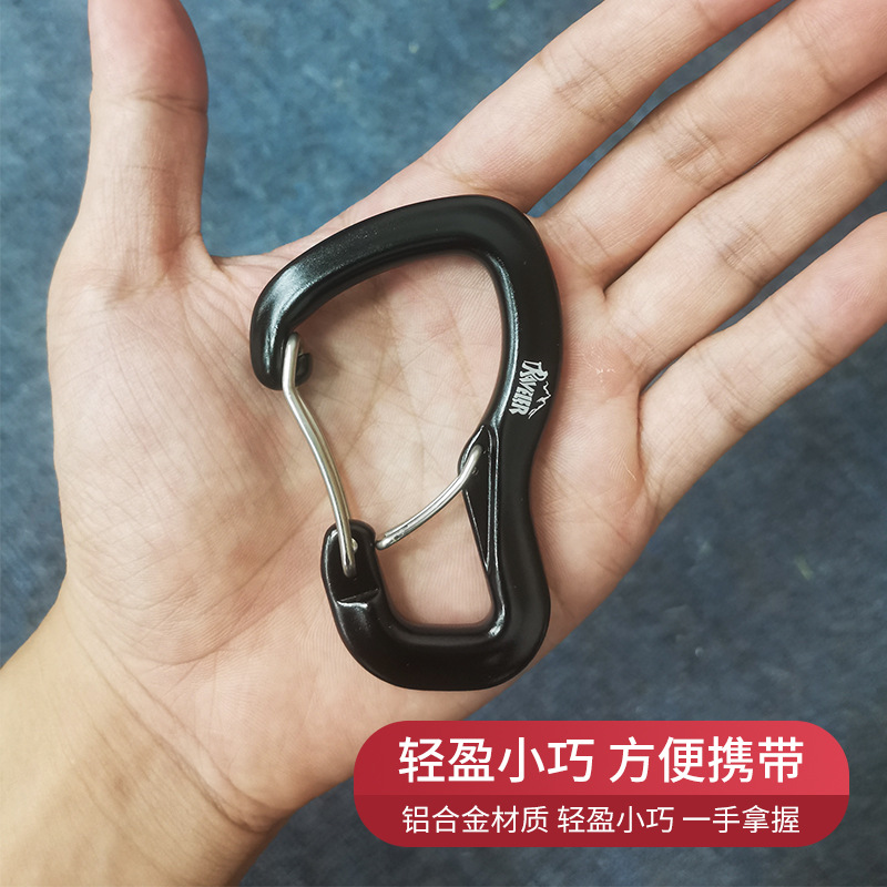 Al aire libre hamaca colgante hebilla doble puerta multifuncional aleación de aluminio escalada colgante hebilla camping hamaca colgante rápido