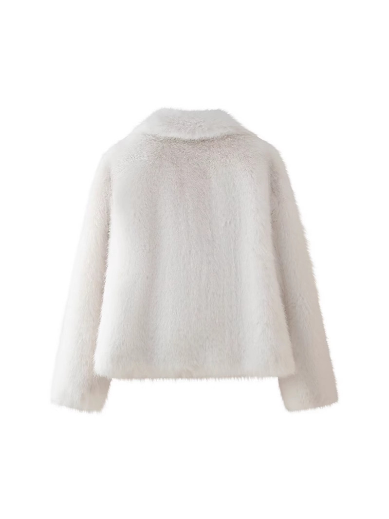 Cross-border women's 2024 autumn and winter new European and American fashion casual plus size loose short lapel imitation fur coat women