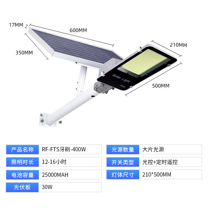 Luces solares exteriores tipo split para exportación, luces de jardín ultrabrillantes e impermeables, nuevas luces de calle para proyectos rurales e iluminación de carreteras