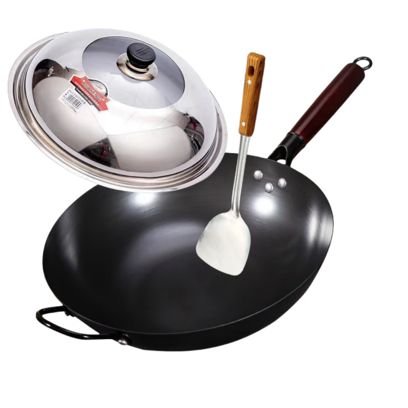녹슬지 않는 질화 평평한 바닥 + 뚜껑 + 주걱