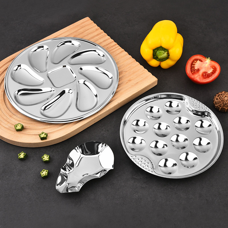 Stainless Steel Oyster Plate 430 Product Material Western Restaurant Kitchen Tableware Seafood Oyster Plate Oyster Dish Stainless Steel Oyster Plate 430 Product Material Western Restaurant Kitchen Tableware Seafood Oyster Plate Oyster Dish