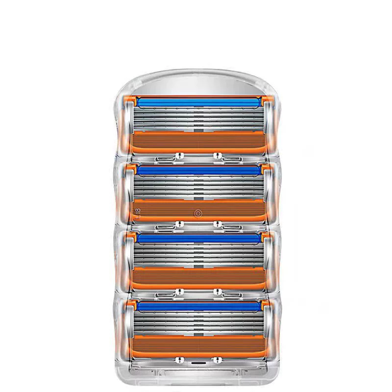 Wholesale orange five-layer manual razor for men manual shaving razor universal 5-layer razor manual