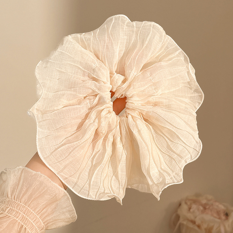Coletero Scrunchie de Encaje con Flor de Alta Elasticidad para Mujer