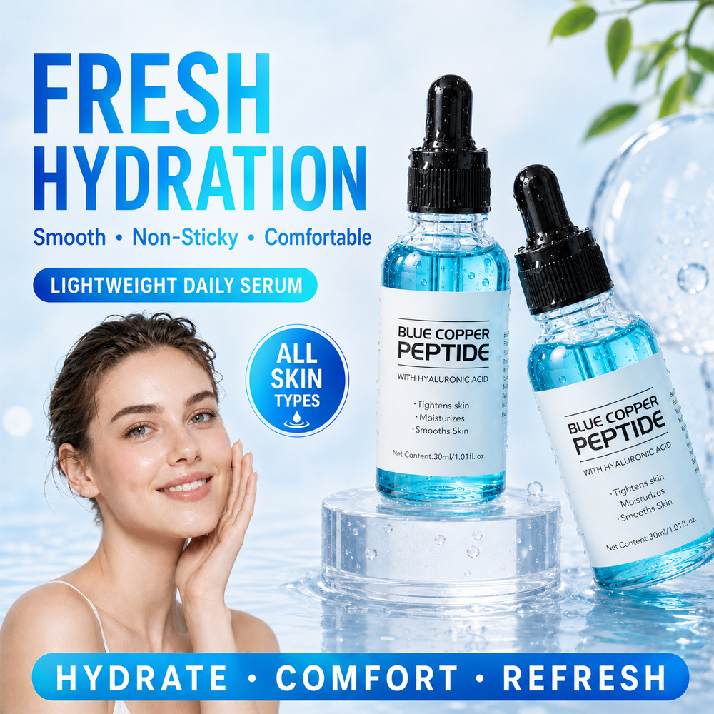 Cross-Border Hit Product Copper Peptides Serum for Face Copper Peptide Facial Essence for Plumping the Face