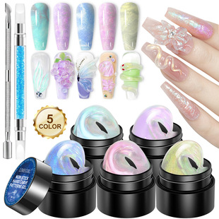 Cross-Border Exclusive Supply of Non-Stick Manicure Aurora Extension Glue Pinch Glue Shapeable Phototherapy Nail Manicure Glue Wholesale