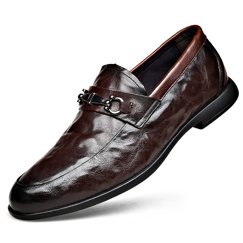 Men's shoes for leisure for leather shoes, classic suit jacket, breathable footwear, genuine leather