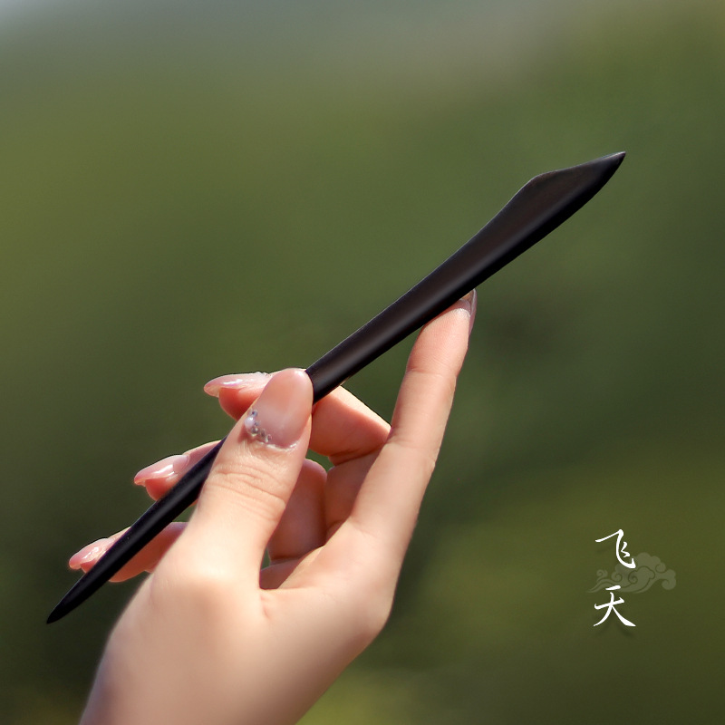 Xiangyun horquilla estilo antiguo simple diario de alto grado updo horquilla de madera nuevo estilo chino accesorios para el cabello palillos de ébano al por mayor