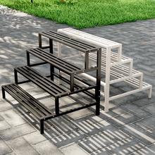 花架置物架铁艺阶梯架防水阳台庭院落地式多层多肉室内花盆架三层